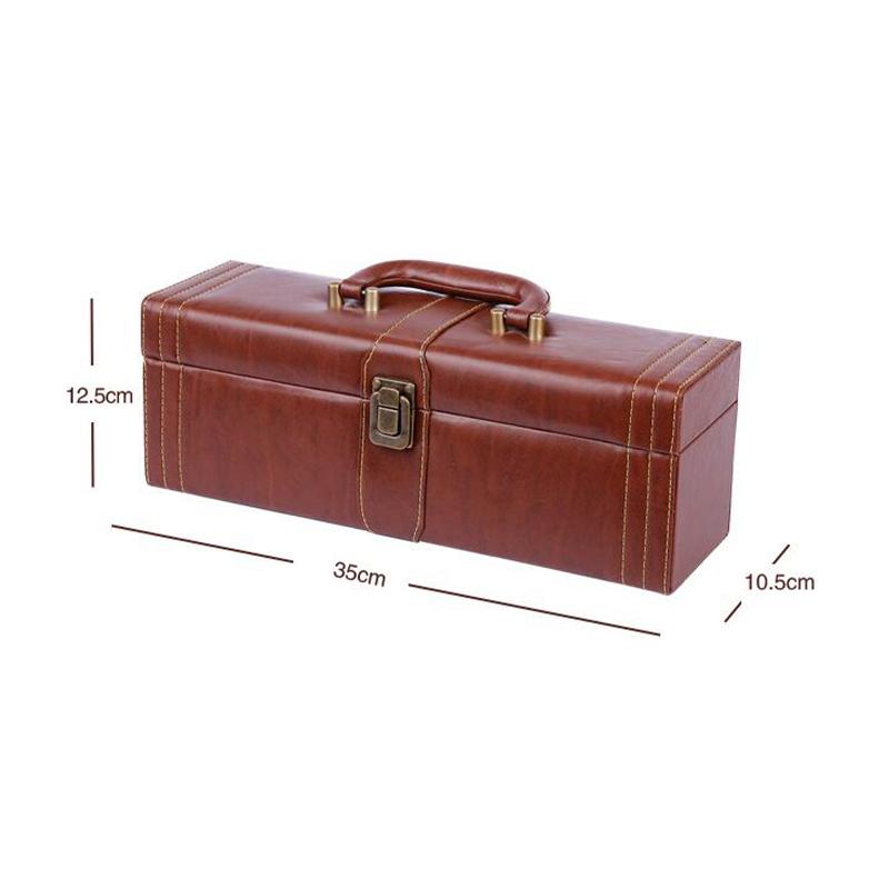 

Роскошная винтажная винная коробка из искусственной кожи для хранения бутылок красного вина, одинарная / двойная, чехол для переноски вина, декор для годовщины свадьбы