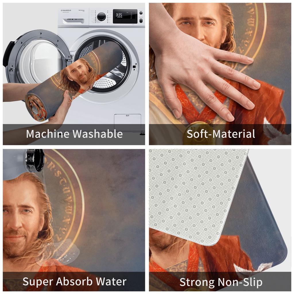 Saint Nicolas Cage Doormat Mat Anti-Slip Funny Meme Bathroom Kitchen Living Room Rug Carpet 40*60cm