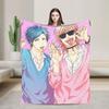 Yarichin B Club Yuri  Blankets  Travel Flannel Throw Blanket For Couch Chair Sofa Bed Soft Warm Customized Quality Bedspread