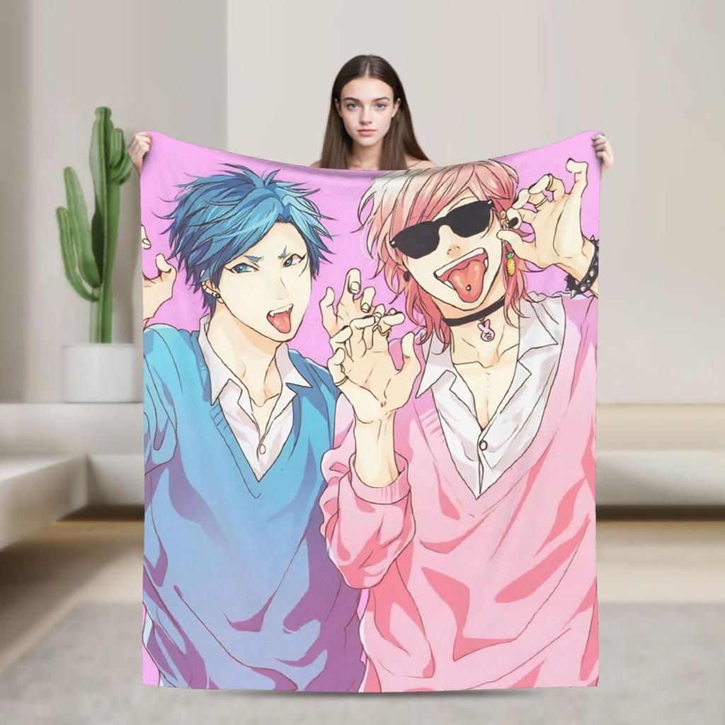 Yarichin B Club Yuri  Blanket  Warm Print Plush Throw Blanket For Couch Chair Picnic Flannel Bedspread Bed Cover