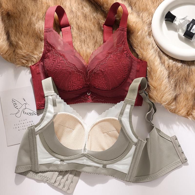 Cinema Uplift Bra: Push-Up, Anti-Sagging, Wire-Free, Side-Smoothing, Small Bust Enhancement, Red Lingerie