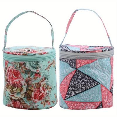 Garnaufbewahrungstasche Rund Strickgarn Taschen Organizer Häkeln Nähnadeln Handtasche Webwerkzeuge Zubehör Schüssel Handwerk Tragetasche