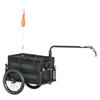 Stahl Anhänger für Fahrrad, Fahrrad Lastenanhänger mit 65L faltbarer Aufbewahrungsbox und sicheren Reflektoren, Max. Last 40KG, Schwarz