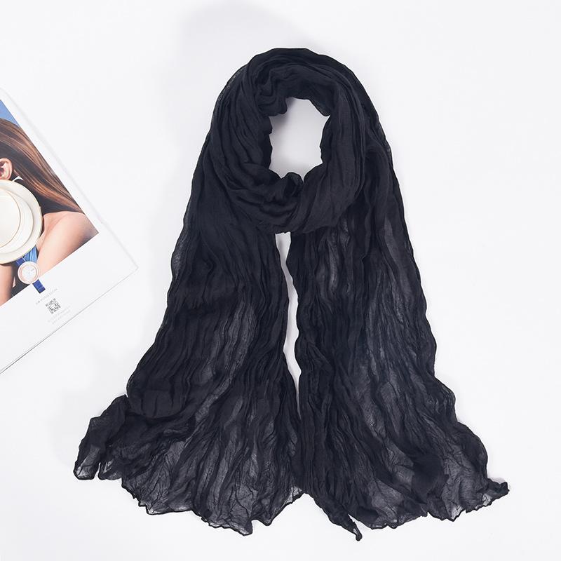 90x180cm Candy Color Wrinkle Women Scarf Vintage Fashion Retro Long Scarf Female