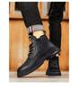 Men's Retro Leather Ankle Boots - Autumn/Winter British Style, High Top Lace-up.