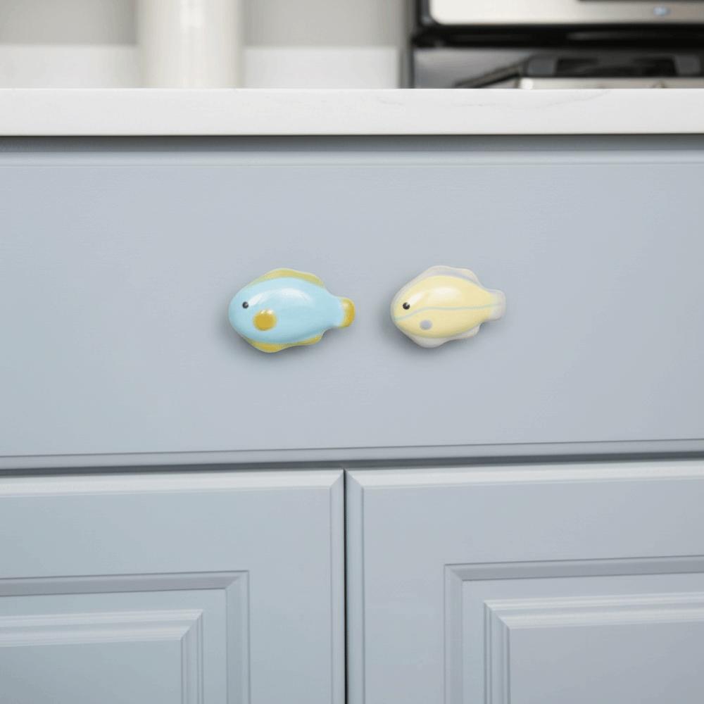 Cute Design Cabinet Handle Cartoon Animal Ceramic Knob Furniture Handle Cabinet Drawer