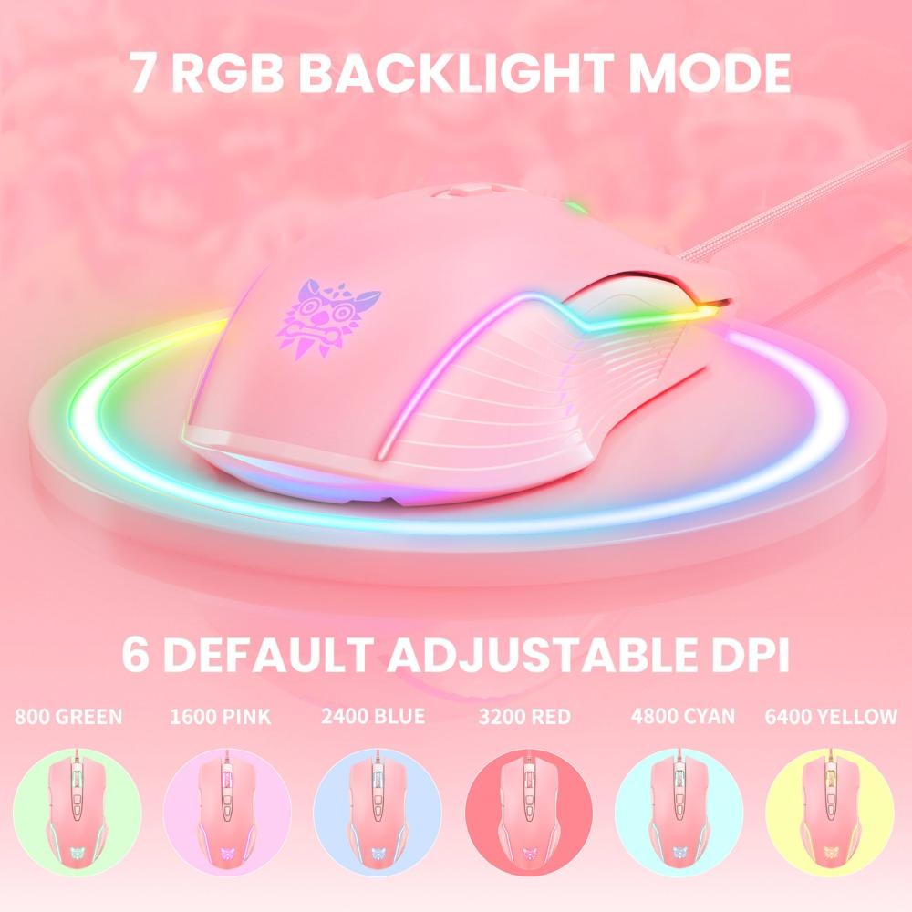 Adjustable 6400DPI CW905 Wired Gaming Mouse RGB LED Light USB Gaming Mouse  for Daily Use