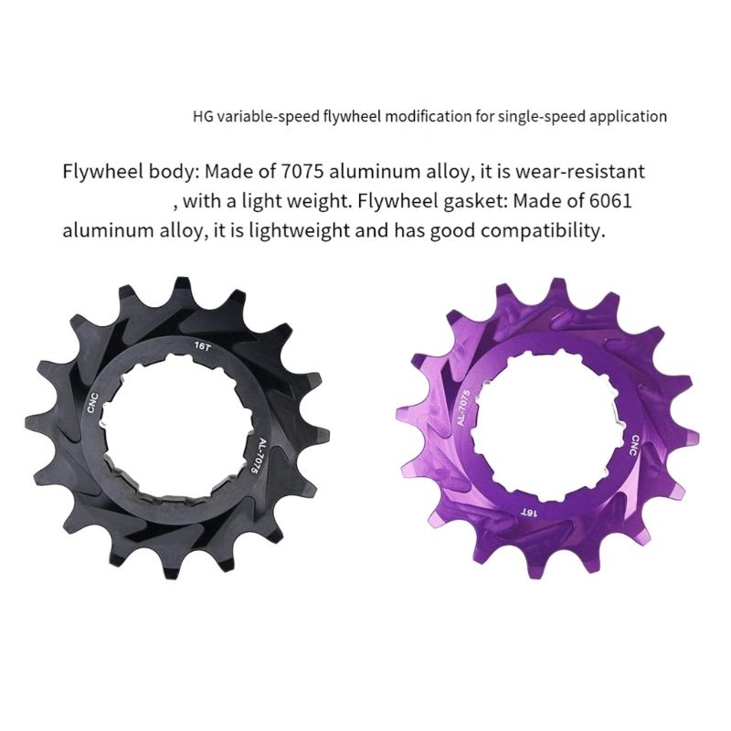 16 fogas egysebességes fogaskerék Mountain Bike-hoz erős szerkezetű átalakítókészlet Könnyen felszerelhető