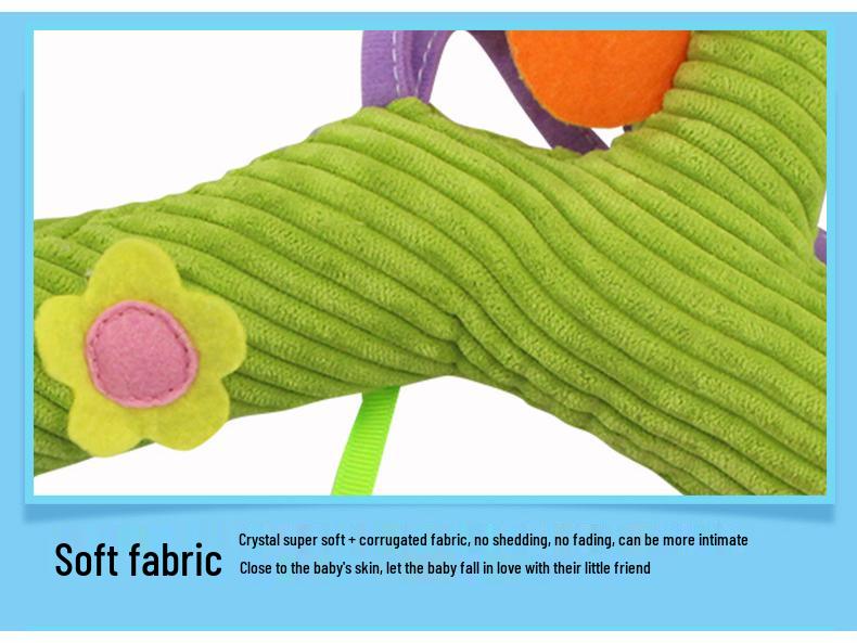 Happy Monkey Teether & Rattle Plush Crib Toy