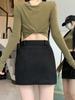 2025 Fall Spicy American High-Waisted A-Line Skirt for Women