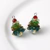 Winter Christmas Tree Charm Beaded Crystal Glass Handmade Woven for Earrings and Necklace Diy Making Jewelry Gifts Wholesale