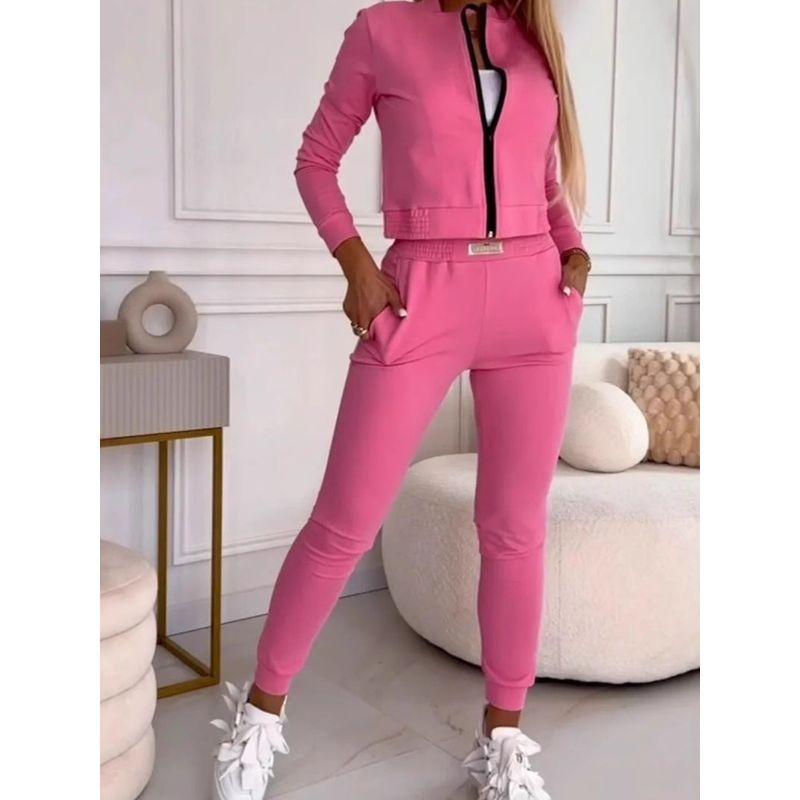 

Three Piece Hoodie Set European and American Body-Hugging Suit Zip-up Long sleeve Trousers Slim fit Three-Piece Set Hoodie Apricot 3XL