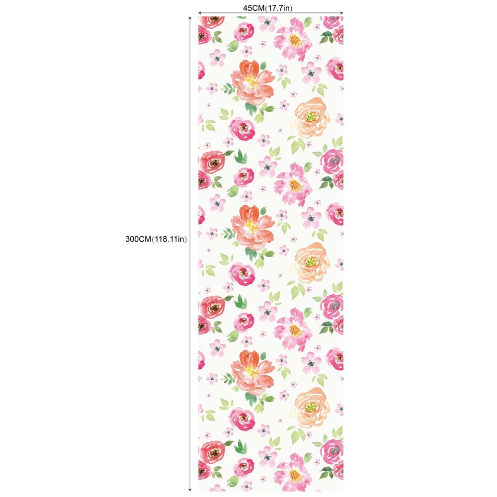 Chinesisch Rot Floral Abziehen und Aufkleben Tapete Abnehmbares Vinyl Selbstklebende Wandrenovierungsaufkleber Heimdekor Tapeten