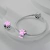 Charms Copper Plated Pink Luminous Dog Paw Bone Beads Fit Original Bracelet Beads Women Jewellery Making Diy