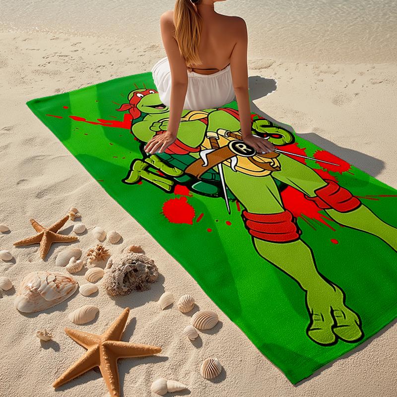 Ultra-Soft Beach Towel with TMNT Theme,Ideal for Pool - Camping, Diving - Perfect Travel Essential, Vibrant Beach Towel.