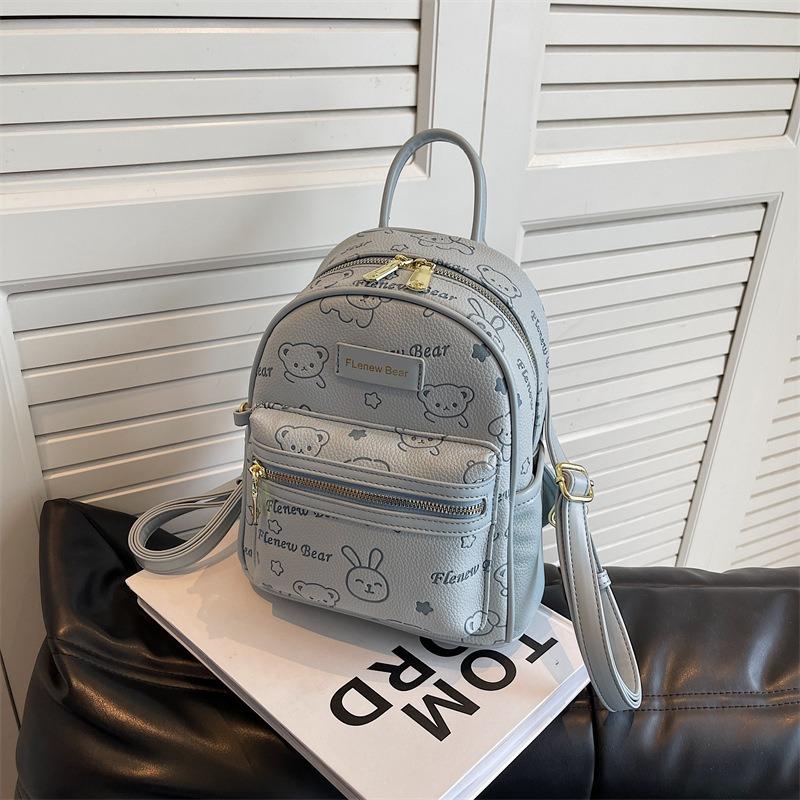 New backpack cute bear casual fashion travel small bag college student commuter travel bag