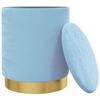 VidaXL Tabouret de rangement rond Bleu clair Velours 31 x 37 cm 340291