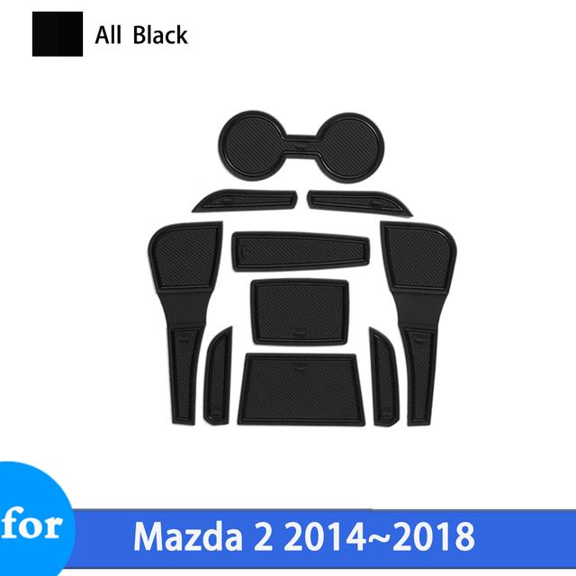 Rutschfeste Autoschlitzmatte für Mazda 2 Mazda2 DJ DL Demio 2014 2015 2016 2017 2018 Anti-Rutsch-Gummimatten Türnut Autozubehör