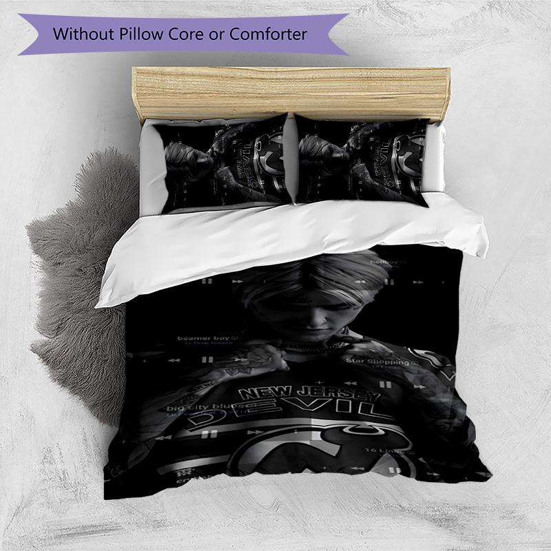 Neon Style Lil Peep 3pcs Bedding Set Duvet Cover Closure Includes 1 Duvet Cover & 2 Pillowcases for All Seasons Bedroom Home Dorm Decor