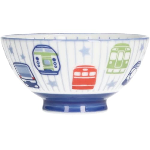 Mino Ware Children's Bowl, Approx. 11cm, Dishwasher and Microwave Safe, Train Design, Made in Japan, 133-62101