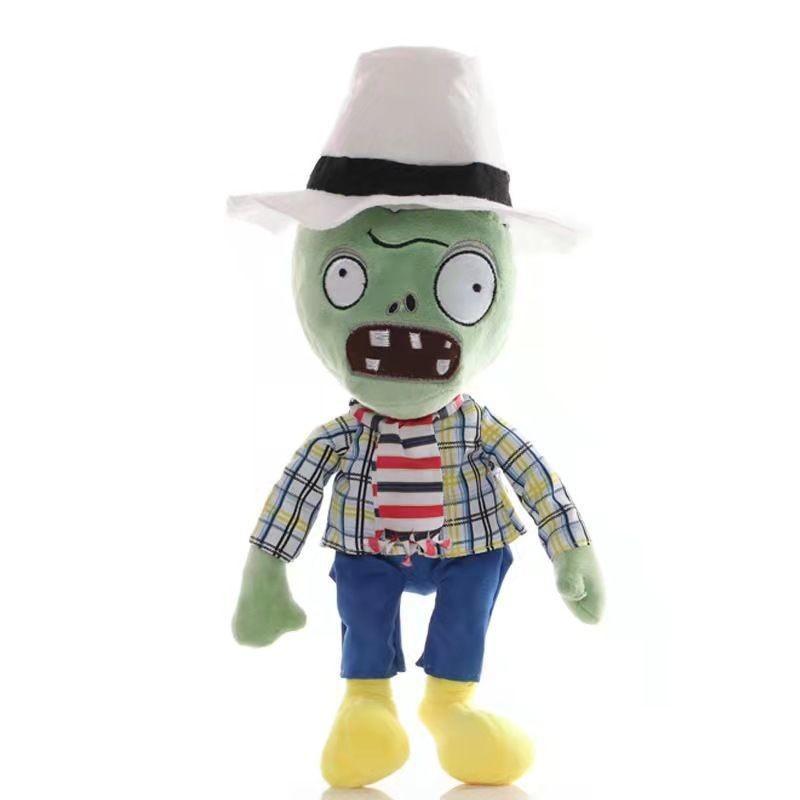 Plants Vs Zombies Sports Newspaper Roadblock Iron Bucket Zombie Plush Toy Doll For Kids And Collectors