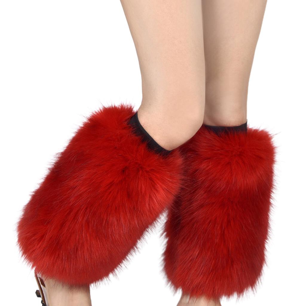 Boot Cover Women Winter Vibrant Faux Fur Leg Warmers Thick Calf Socks Streetwear