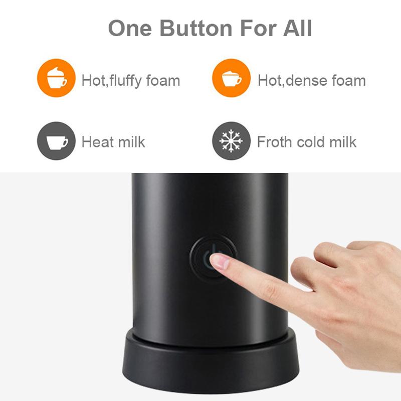 Elektrisk melk Fr Automatisk skumming Skummer Sjokotelander Kald tte Cappuccino Skummaskin Rust Stål Kaffe Frot