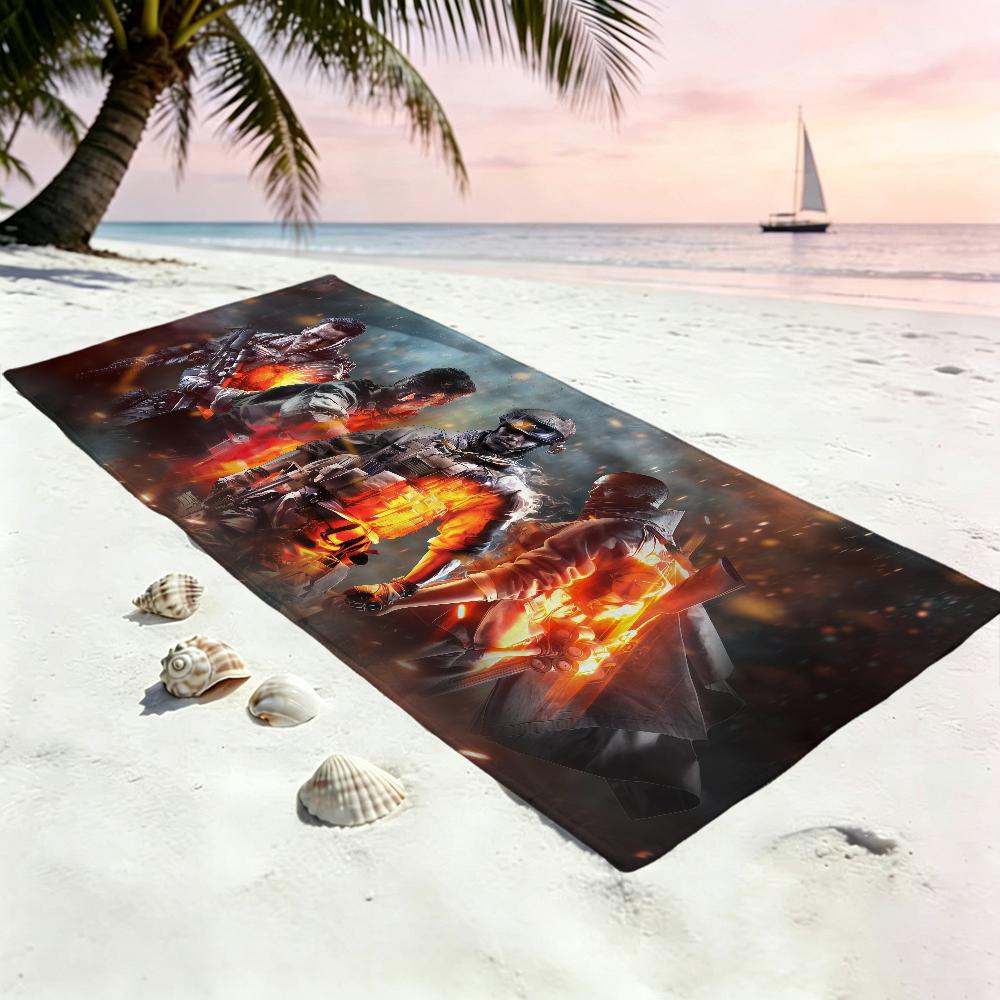 Game B-Battlefield 6 Towel Large Quick-Drying Microfiber soft Beach Towel for Travel Fitness Sauna Bathing Camping