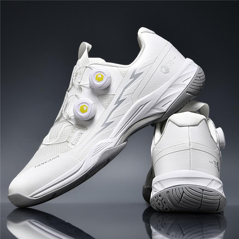 New Men's Badminton Shoes Rotating Button Outdoor Sports Tennis Training Casual Couple Daily Table Tennis Shoes