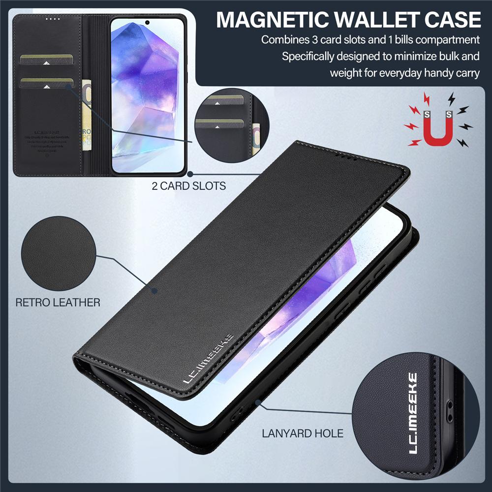 Magnetické flipové pouzdro peněženka pro Samsung S25 Ultra 5G Galaxy S25 Plus Kožený držák na karty Ochranné pouzdro na mobilní telefon