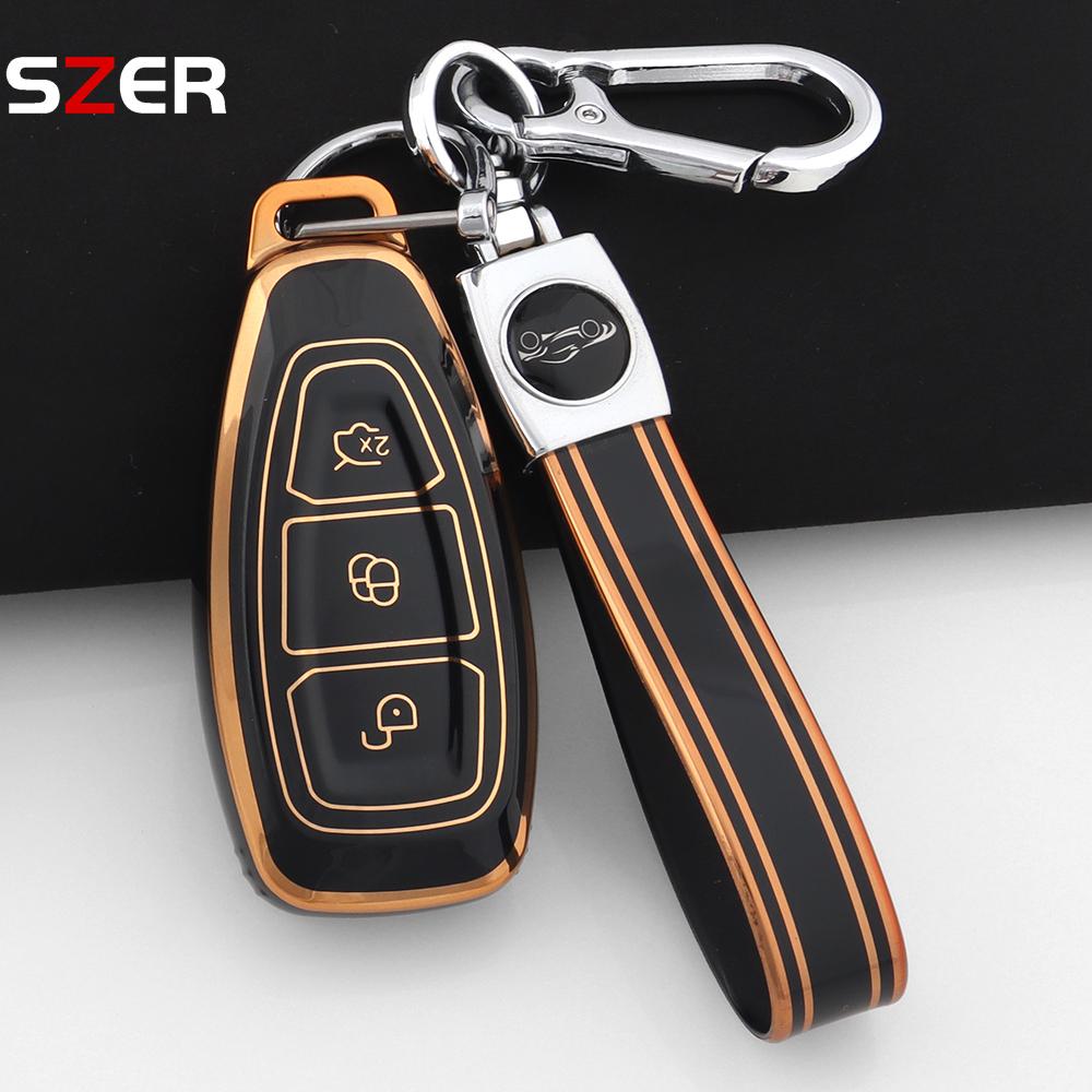 New Tpu Car Remote Key Cover Case Shell Fob For Ford Fiesta Focus 3 4 Mondeo Ecosport Kuga Focus C-Max St Escape Keychain Holder
