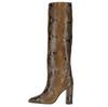 Fashion Brand Design European American Crocodile Sleeve Knee High Women's Boots Large 43 Thick Heel High Boots Show Knight Women's Shoes