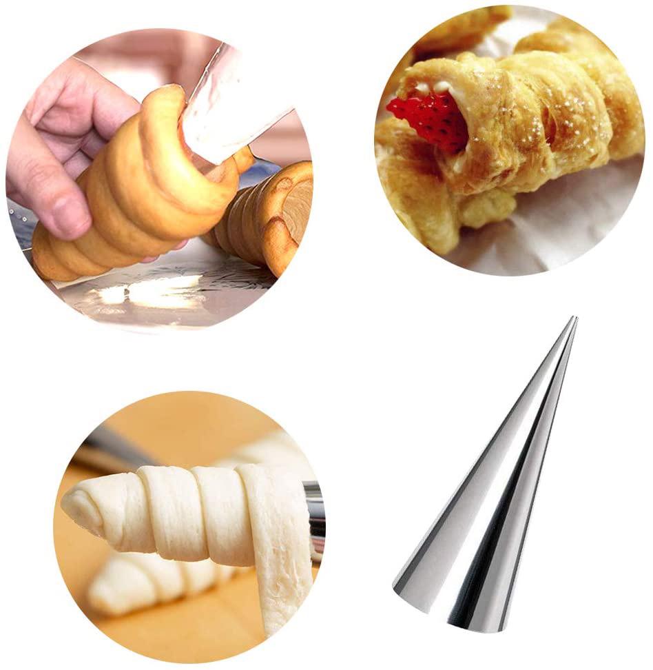 Stainless Steel Croissant and Pastry Molds - Cream Horn Baking Cones