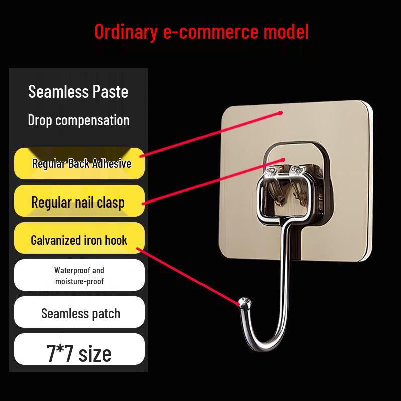 Transparent Seamless Adhesive Hooks - Strong Load Bearing for Home, Kitchen & Bathroom