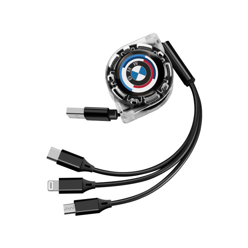 DJSA5 BMW Car Fast Charging Cable 3 in 1 UsB Cable Type C Micro USB Key For Performance E92 X3 F30 X5 E70 X3 X6 X2 F40 E90 E36 F20 E46