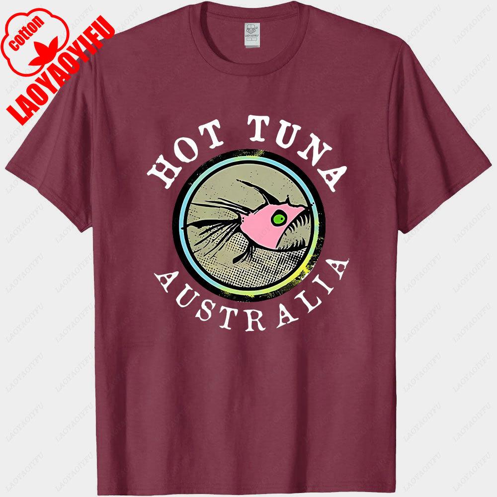 Horký výprodej Pánské tričko s potiskem tuňáka z Austrálie Posilovny Fitness Ležérní Móda Volné Prodyšné tričko Streetwear Hipster Kreslené Pánské tričko