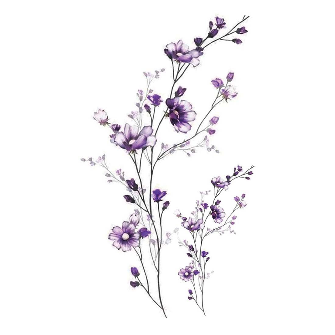 

Lasting Leg Body Art Black Rose Butterfly Design Temporary Decal 3D Body Tattoo Sticker Cover Scars QQ-010