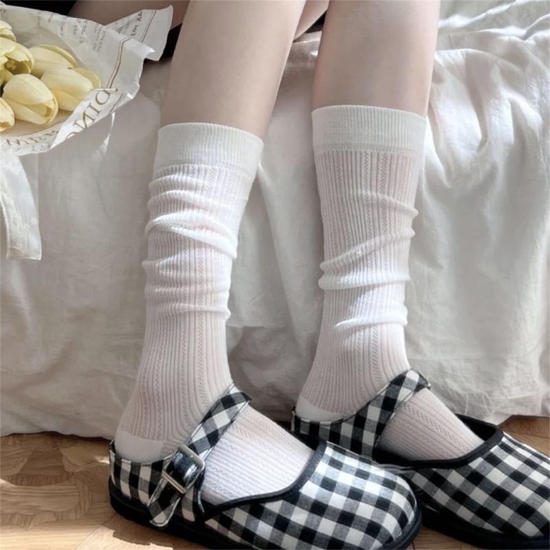 1 Pair Japanese Sweet Knee Length Stockings for Ladies Girls Sweet The Calf Socks Knee Socks Summer Thin Loose Socks