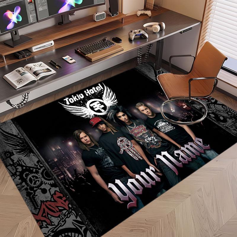 Custom Name Crystal Velvet Rug,Tokio Hotel Comfortable Anti Slip Floor Mat For Room Decoration