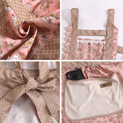 Canvas Floral Aapron Scrubable Durable Stain Rresistant And Wear-Resistant For Kitchen Home And Work Aprons Nice Apron Kitchen