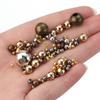 20-500pcs/lot Round Tone Metal Beads Iron Smooth Loose Ball Beads for Jewelry Making Beads DIY Bracelet Necklace Wholesale