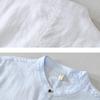 Summer T-shirts for Men Summer Daily Casual Simple Men Tops&Tees Chinese Style Men Clothing Cotton Linens Stand Collar Short Sleeve White T-Shirt 4XL