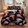 3pcs Jellyfish Design Comforter Set with One Quilt Cover and Two Pillowcases (No Core), Perfect for Bedroom Decor, Festive Gifts, Polyester Fabric
