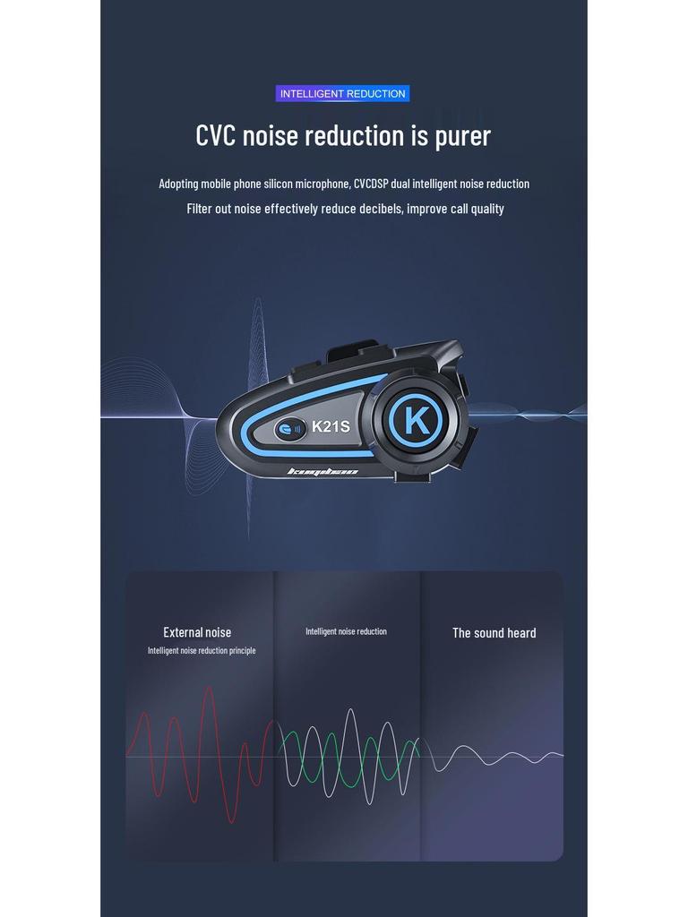 Bluetooth Motorcycle Helmet Intercom with Lights - Dual-User Capability