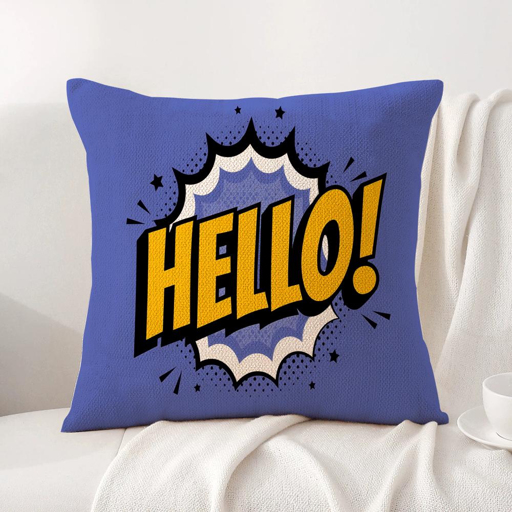 welcome Cushion Cover Natural Linen Organic Fabric DoubleSided Printing Sofa Home Decor Gift Pillow Cover
