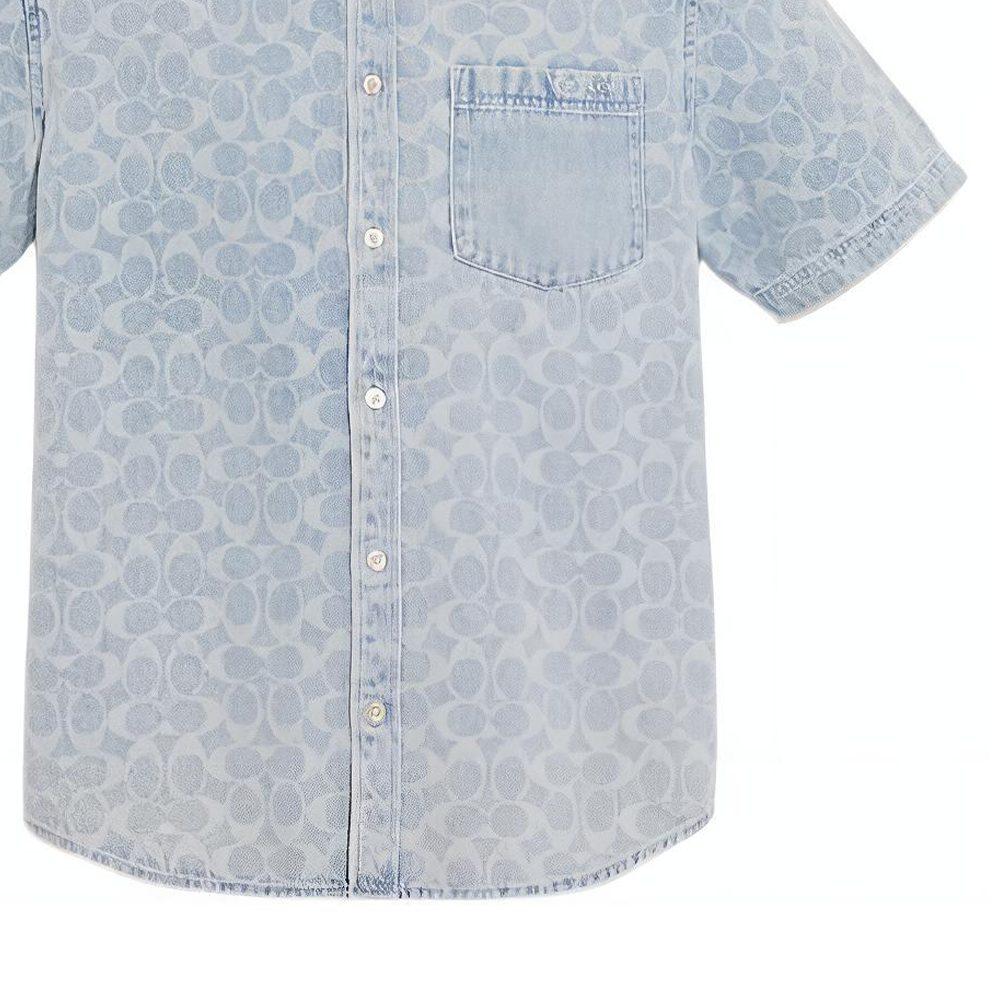 COACH SS22 Shirt Men's Light Blue C9222-S8M