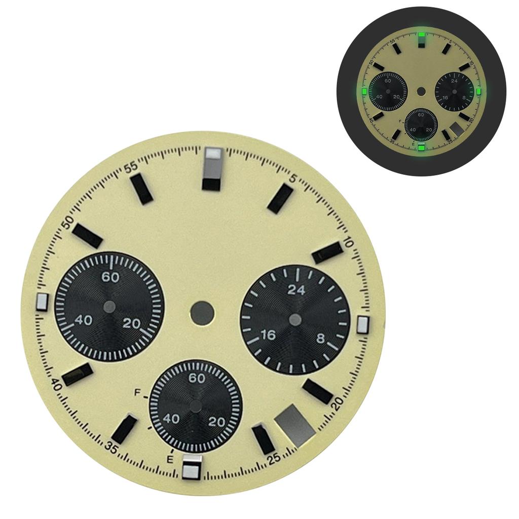 29.5mm Watch Dial S Dial Prospex Luminous Sunray Chronograph Face 6 Hands Fit Quartz VK63 Watch Faces Automatic Movement