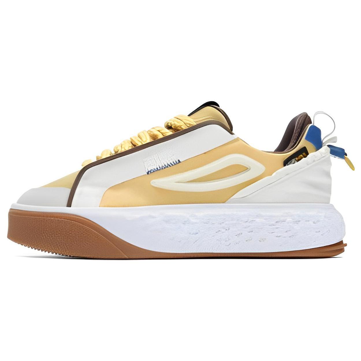 

New FILA Court Deluxe Low White Brown Yellow Women s F12W323201FYA 38.5