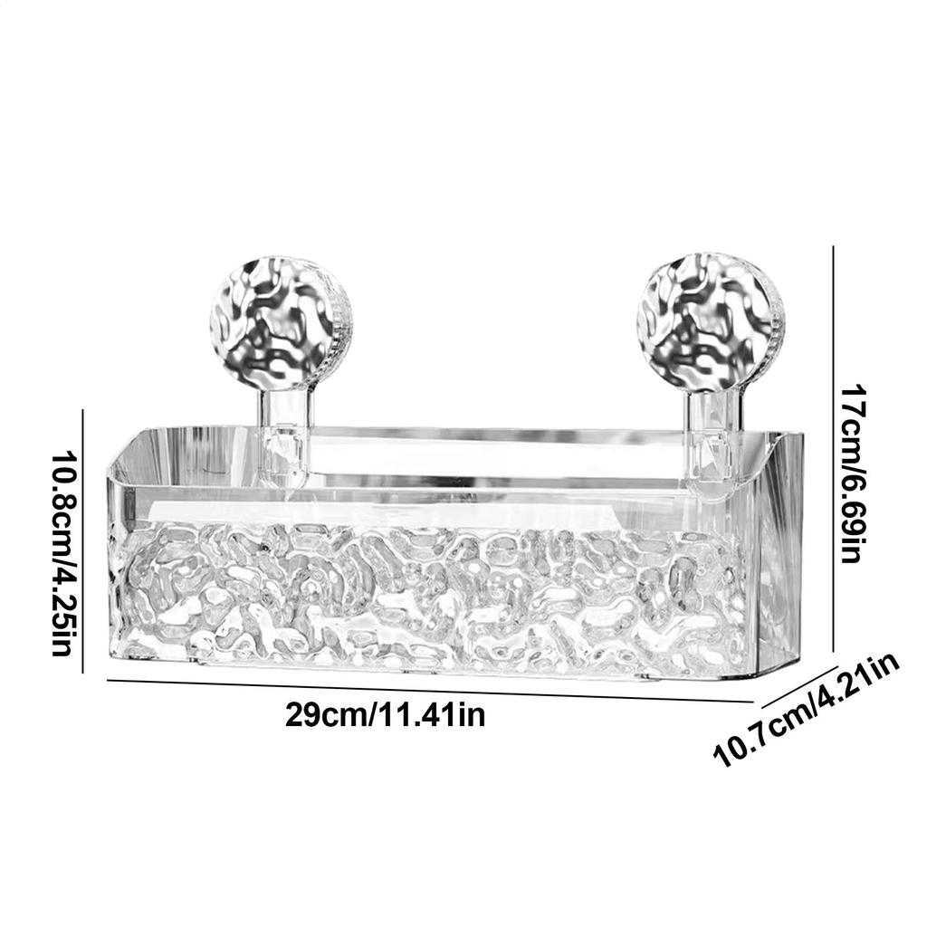Shower Shelf Suction Cup Large Capacity Quick-Drain Suction Cup Storage Rack For Bathroom For Shampoo Soap Toothbrush