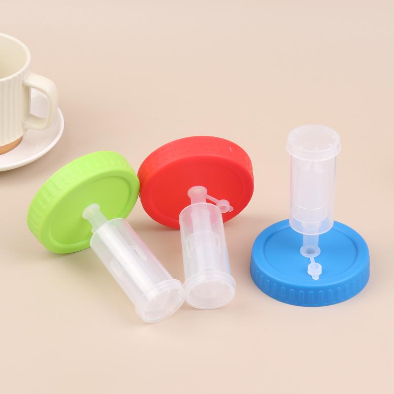Waterless Fermenting Airlock Lids Covers With One-Way Exhaust Valves For Wide Mouth Mason Jar Sealed Lid Kitchen Supplies